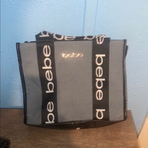 Bebe Gray and Black Tote Bag